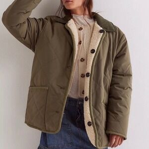 Free People We The Free Arnelle Reversible Teddy Chore Jacket Barn Coat Medium